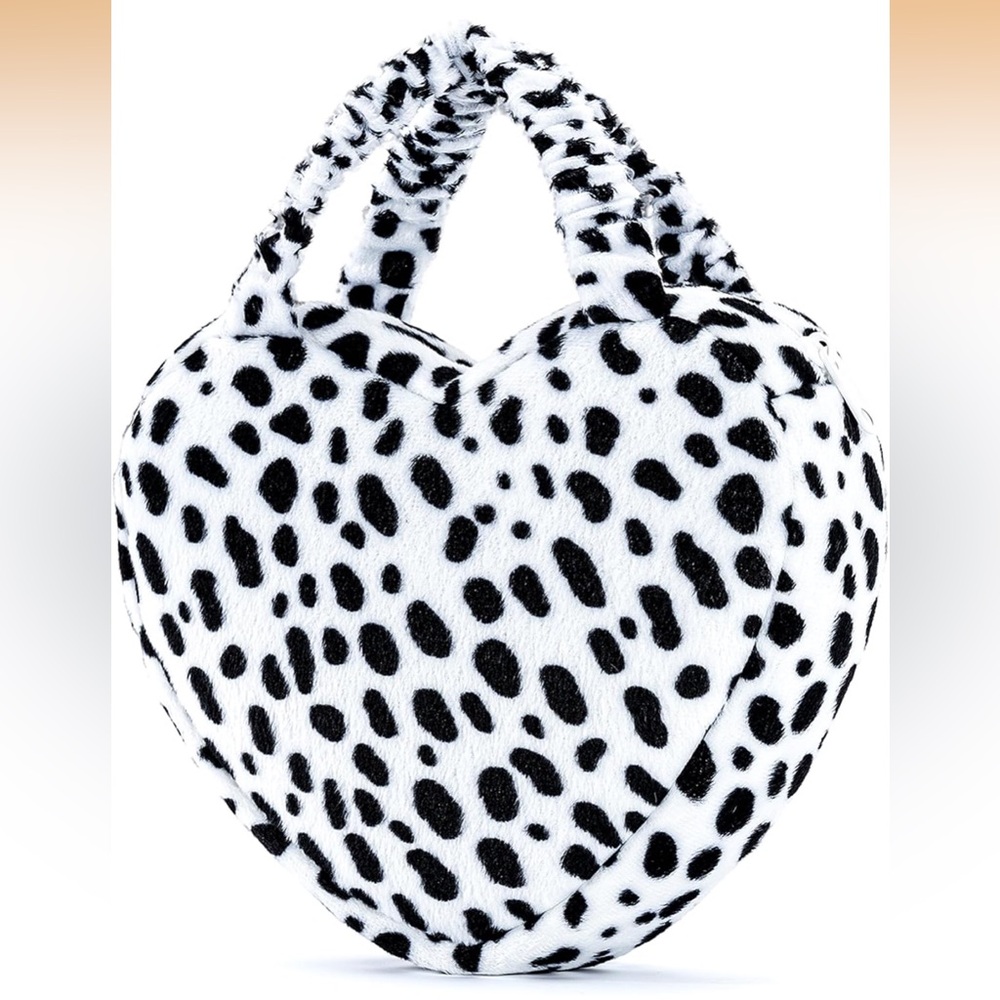 Cow print heart purse